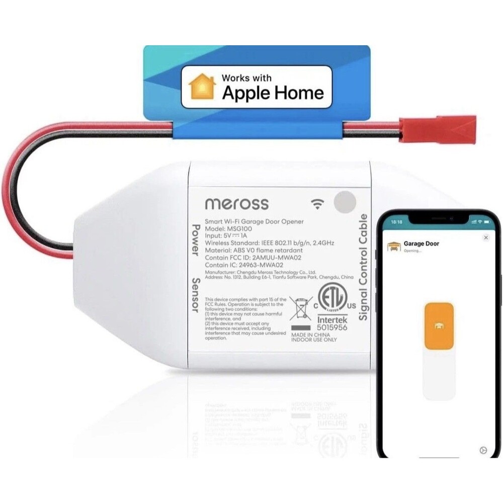 meross Smart Garage Door Opener Remote HomeKit Alexa Google Siri WiFi Controller